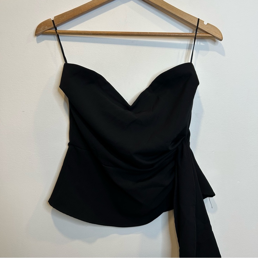 Zara Strapless Sweetheart Neckline Gathered Side Top Shirt - Picture 2 of 6